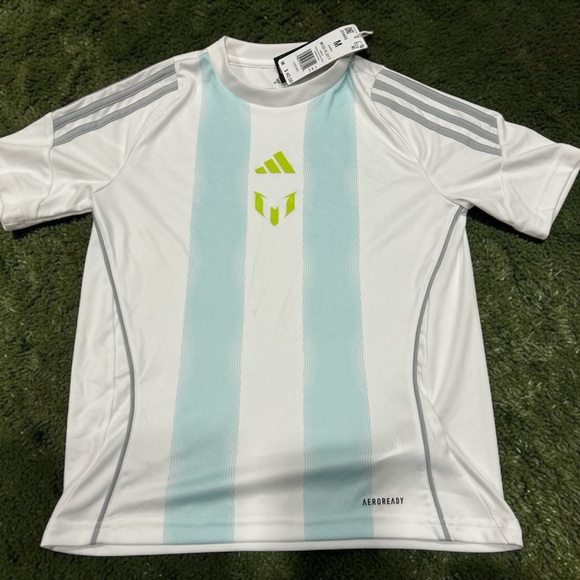adidas Other - Adidas Messi Training Jersey Kids White Blue JI5460 Size M 11-12Y Soccer Shirt